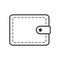 Wallet Outline Flat Icon on White