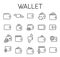 Wallet related vector icon set.