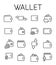 Wallet related vector icon set.