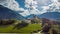 Wallfahrtskirche frauenberg is a beautiful church in the middle of Austria, drone panorama view of a church next to enn river in