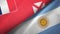 Wallis and Futuna and Argentina two flags textile cloth, fabric texture
