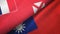 Wallis and Futuna and Taiwan two flags textile cloth, fabric texture
