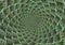 Wallpaper background with repeated figures patterns. Abstract spiral rosette decorative elements of blackcurrant cassis in green.