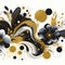 Wallpaper classic flowers abstract painting black gold ai generator