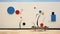 Wallpaper for desktop, background, surreal art style, Joan Mirò in real life, abstract, colors