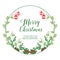 Wallpaper of merry christmas, space for text, decorative of frame with elegant green leaves flower. Vector