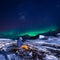 Wallpaper norway landscape nature of the mountains of Spitsbergen Longyearbyen Svalbard building snow city on a polar daynight wit