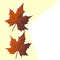 Wallpaper with Polygonal Autumn maple leaves