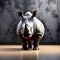 Wallpaper - Rhinoceros on a Dark Background with Water Screen Space Reflection