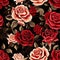 Wallpaper of watercolored seamless red roses pattern