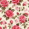 Wallpaper of watercolored seamless roses pattern