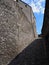 Walls of castel in Bellinzona city in Switzerland - vertical