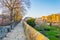 walls of Chester surrounding the old town, England