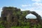 Walls of Dhodap fort in ruins, Nashik, Maharashtra