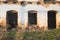 Walls and facade of abandoned building