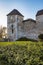 Walls of Ljubljana Castle, famous historical sight in Slovenia