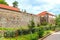 Walls and medieval Uzhhorod Castle in Ukraine