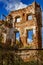 The walls of an old abandoned manor house of the 18th century, a view from inside