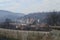 The walls of the old fortress and the panorama of Brasov, Romania