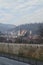 The walls of the old fortress and the panorama of Brasov, Romania