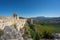 Walls of Olvera Castle and Sierra del Tablon Mountains View - Olvera, Andalusia, Spain