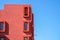 Walls of Red Wall building. La Muralla Roja building in Calp, Spain
