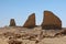 The walls and ruins of Dimeh el Sibaa Soknopaiou Nesos in Fayoum city desert