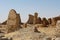 The walls and ruins of Dimeh el Sibaa Soknopaiou Nesos in Fayoum city desert
