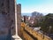 The walls of Sao Jorge Castle in Lisbon, Portugal