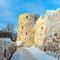 Walls and tower of mediaval fortress