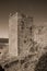 Walls and tower over rocky hill at the Marvao Castle