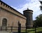 Walls and towers of the 15th century Sforza Castle, Milan, Italy.