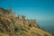 Walls and watchtowers over rocky ridge at the Marvao Castle