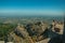 Walls and watchtowers in stronghold over cliff next to the Marvao Castle