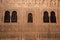 Walls and windows with Arabic arches. arabian Castle