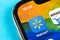 Walmart application icon on Apple iPhone X screen close-up. Walmart app icon. Walmart.com is multinational retailing corporation