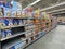 Walmart grocery store interior cereal aisle side view