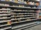 Walmart retail grocery store interior cat food section empty