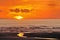 Walney windfarm, sunset