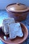 Walnut bread in a pottery pot