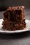 Walnut Brownie Cake macro shot