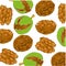 Walnut decorative pattern on white background is insulated