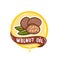 Walnut oil logo natural product vector emblem