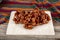 Walnut sucuk. Turkish natural dried fruit pulp with walnut sausage. Kind of sweet food of Turkish cuisine. Local name cevizli
