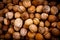 Walnuts abstract natural background