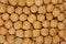 Walnuts background, pile of unshelled nuts