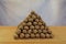 Walnuts folded in the shape of a triangular pyramid