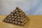 Walnuts folded in the shape of a triangular pyramid