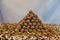 Walnuts folded in the shape of a triangular pyramid