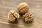 Walnuts, kernel and shell